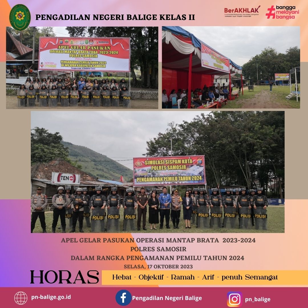 Apel gelar Pasukan Operasi Mantap Brata 2023-2024